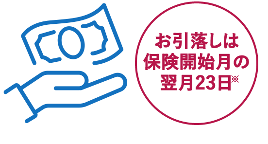 お引落しは保険開始月の翌月23日※