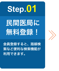 Step.01民間医局に無料登録！